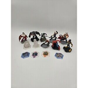 Lot Of 14 Disney Infinity 2.0 Marvel Figures & power Discs crystals spiderman